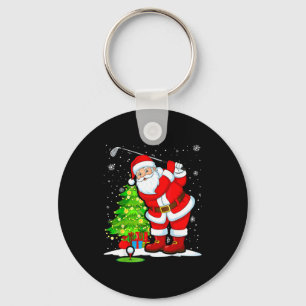Christmas Golf Santa Golfer Xmas Funny Christmas G Key Ring