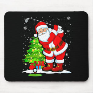 Christmas Golf Santa Golfer Xmas Funny Christmas G Mouse Pad