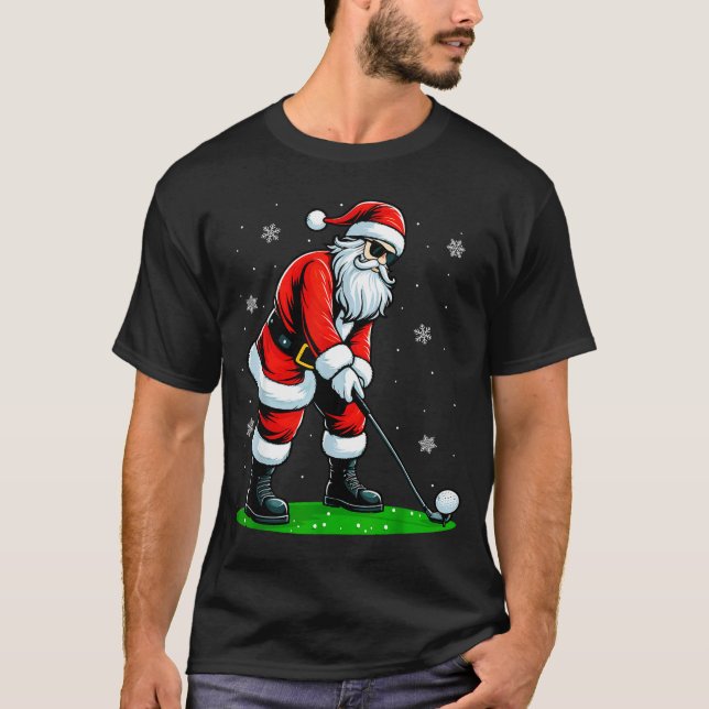 Christmas Golf Santa Golfer Xmas Funny Christmas G T-Shirt (Front)