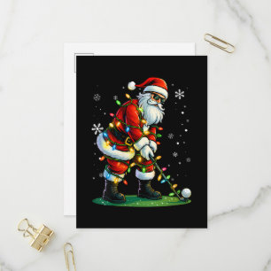 Christmas Golf Santa Golfer Xmas Funny Invitation Postcard