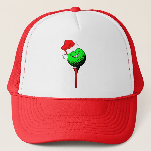 Christmas golf trucker hat (Front)