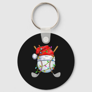 Christmas Golfball Playe Santa Golfer Xmas Funny G Key Ring