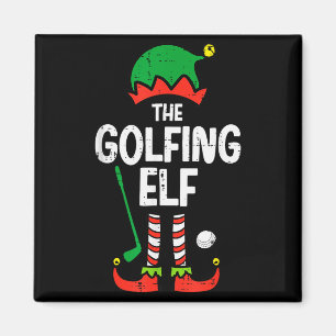 Christmas Golfing Elf Xmas Golf Family Match Golfe Magnet