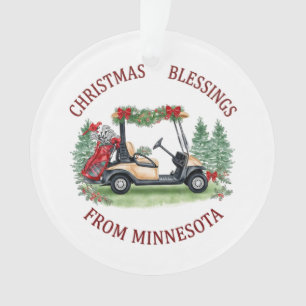 Christmas Golfing in Minnesota Holiday  Ornament
