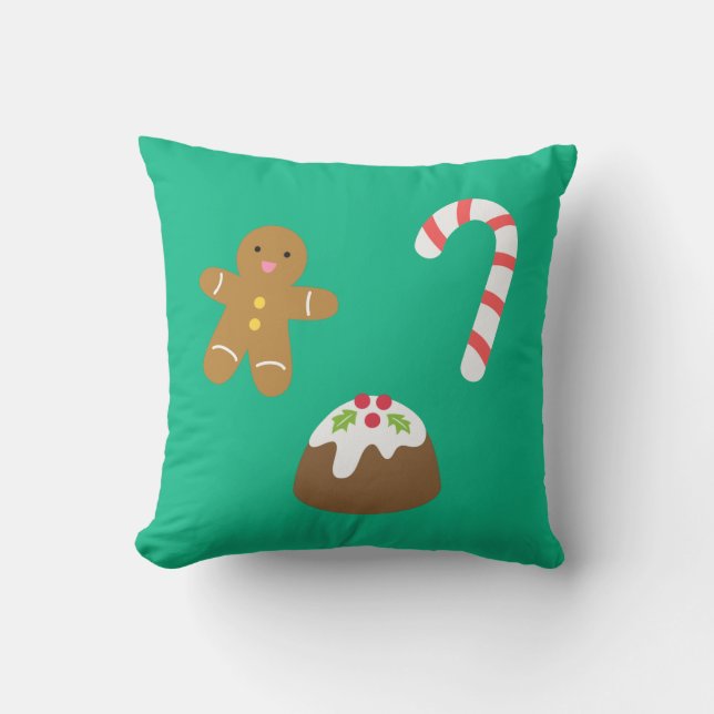 Christmas Goodies, Gingerbread Man, Candy, Pudding Cushion (Front)