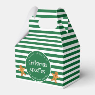 Christmas Goodies - Personalized Green Striped Favour Box