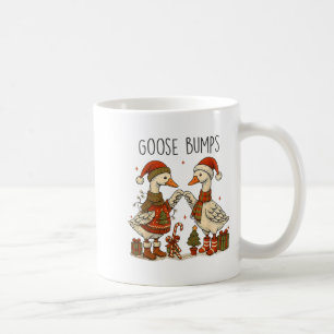 Christmas Goose Bumps Funny Santa Goose Couple  Coffee Mug