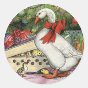 Christmas Goose Classic Round Sticker