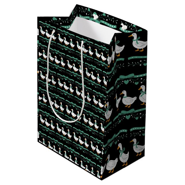 Christmas Goose Funny Goose Lover Xmas  Medium Gift Bag (Back Angled)
