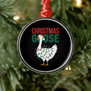 Christmas Goose Lights Cute Holiday  Metal Tree Decoration