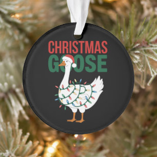 Christmas Goose Lights Cute Holiday  Ornament