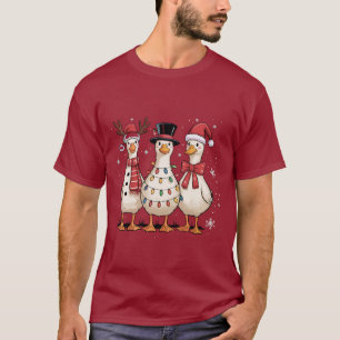 Christmas Goose Santa Silly Cute Snowman Xmas T-Shirt