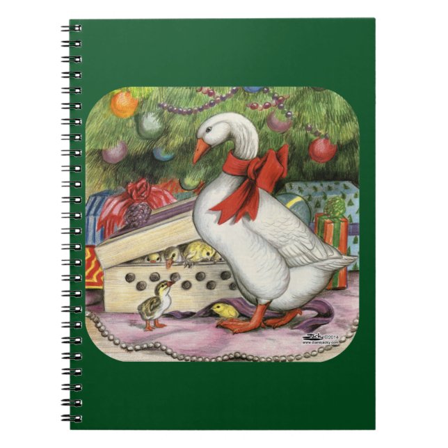 Christmas Goose Spiral Notebook (Front)