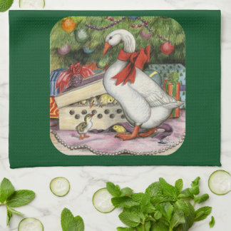 Christmas Goose Tea Towel