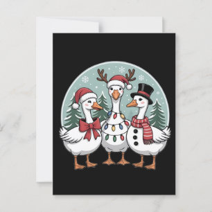 Christmas Goose Vintage–Retro Holiday Waterfowl  Postcard