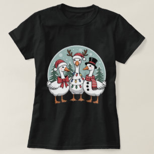 Christmas Goose Vintage–Retro Holiday Waterfowl T-Shirt