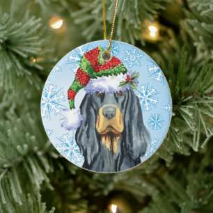 Christmas Gordon Setter Ceramic Tree Decoration