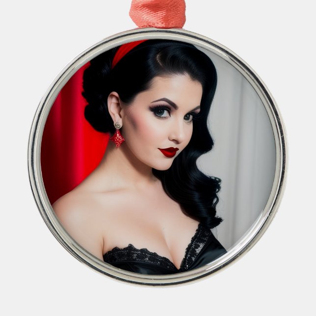 Christmas Goth Girl Jolly Holiday Ornament (Front)