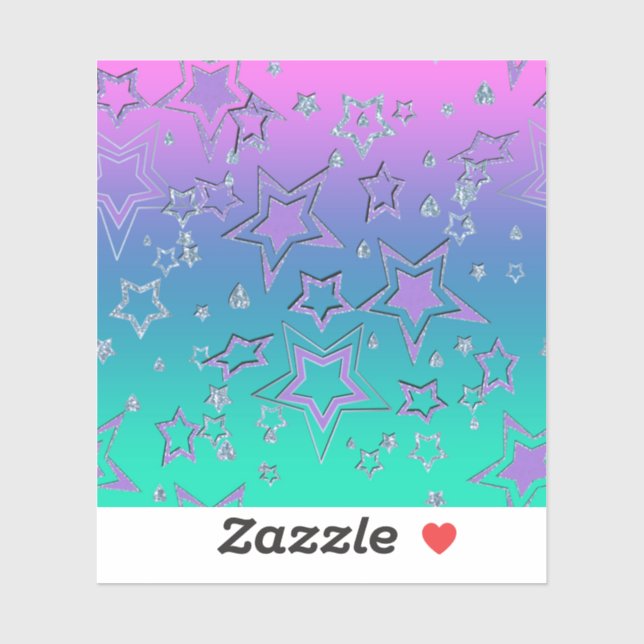 Christmas gradient glitter shine confetti stars fu (Sheet)