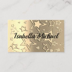 Christmas gradient glitter shine confetti stars fu business card