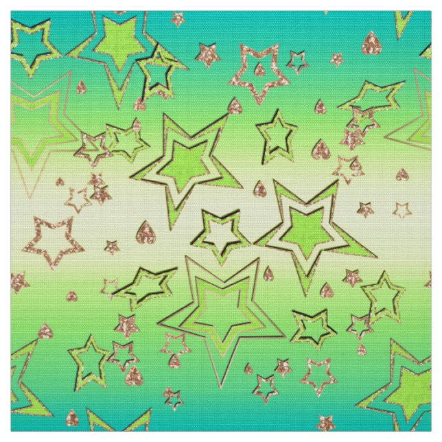 Christmas gradient glitter shine confetti stars fu fabric (Swatch)