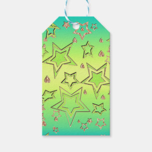 Christmas gradient glitter shine confetti stars fu gift tags