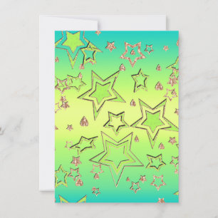 Christmas gradient glitter shine confetti stars fu invitation