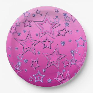 Christmas gradient glitter shine confetti stars fu paper plate