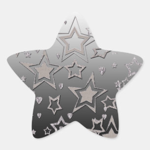 Christmas gradient glitter shine confetti stars fu star sticker