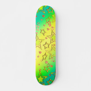 Christmas gradient glitter shine confetti stars  skateboard