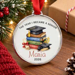 Christmas graduation keepsake , senior year metal tree decoration
