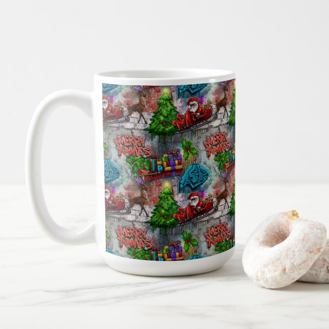 Christmas Graffiti Coffee Mug (With Donut)