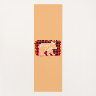 Christmas Grammy Bear Christmas Red Plaid Buffalo Yoga Mat