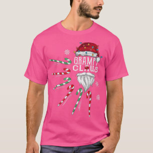 Christmas Grampy Claus Grampy Beard Candy Cane Fun T-Shirt