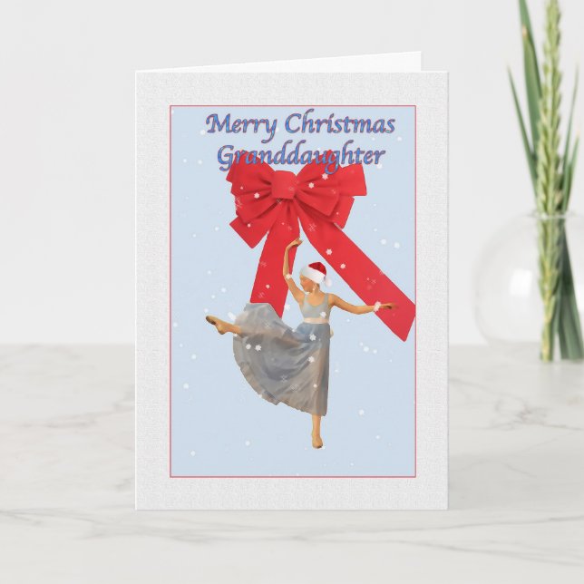 Christmas, Granddaughter, Ballerina Holiday Card (Front)
