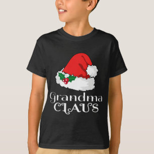 Christmas Grandma Claus Matching Pajama Santa Hat T-Shirt
