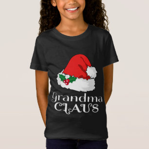Christmas Grandma Claus Matching Pajama Santa Hat T-Shirt