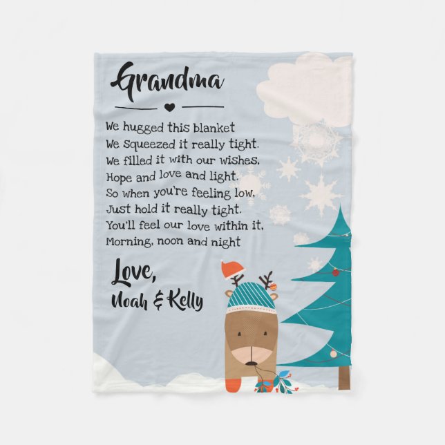 Christmas Grandma Grammy Nana from Grandkids Fleece Blanket (Front)
