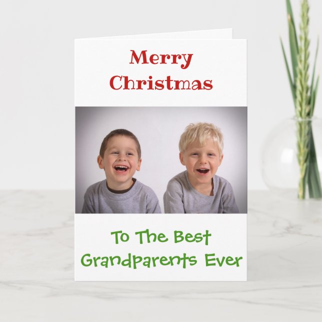 Christmas Grandparents Grandchildren Custom Photo Card (Front)