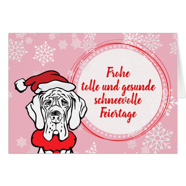 Christmas Great Dane Cards Pattern (Front Horizontal)