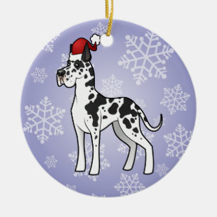 Christmas Great Dane Ceramic Tree Decoration