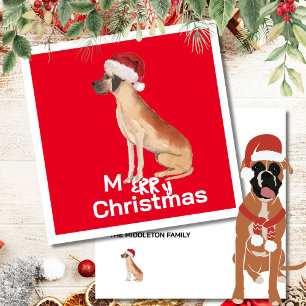 Christmas Great Dane Dog Merry Greeting Card