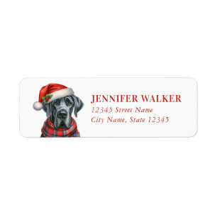 Christmas Great Dane Dog Return Address Labels