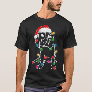 Christmas Great Dane Dog XMAS Lights Santa Hat Fun T-Shirt