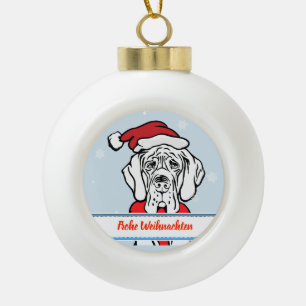 Christmas Great Dane Guy Ceramic Ball Christmas Ornament
