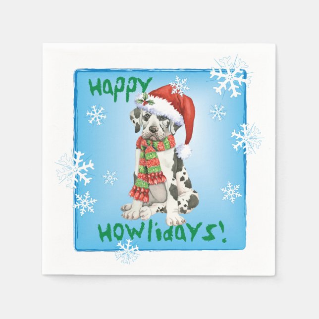 Christmas Great Dane Napkin (Front)