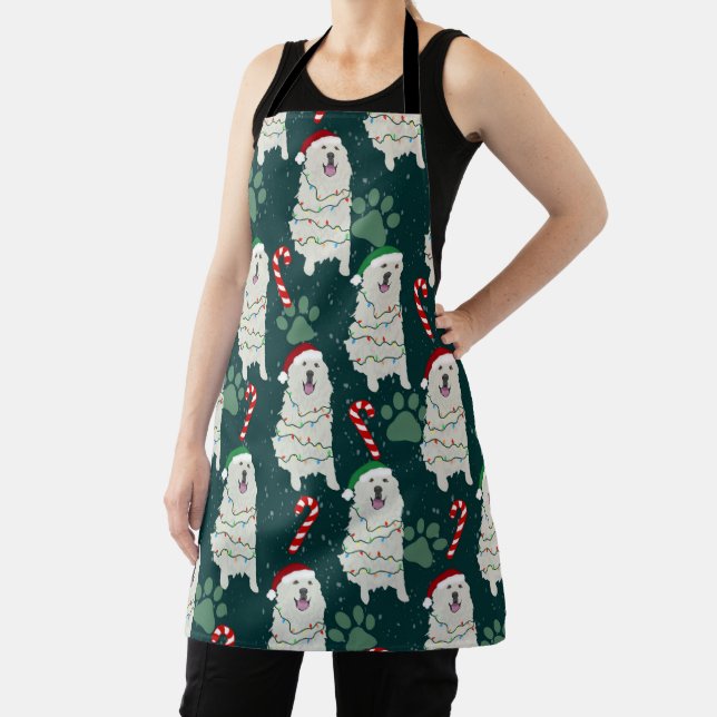 Christmas Great Pyrenees Apron (Insitu)