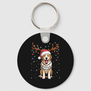 Christmas Great Pyrenees Dog Santa Reindeer Xmas P Key Ring
