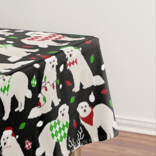 Christmas Great Pyrenees Dogs Tablecloth