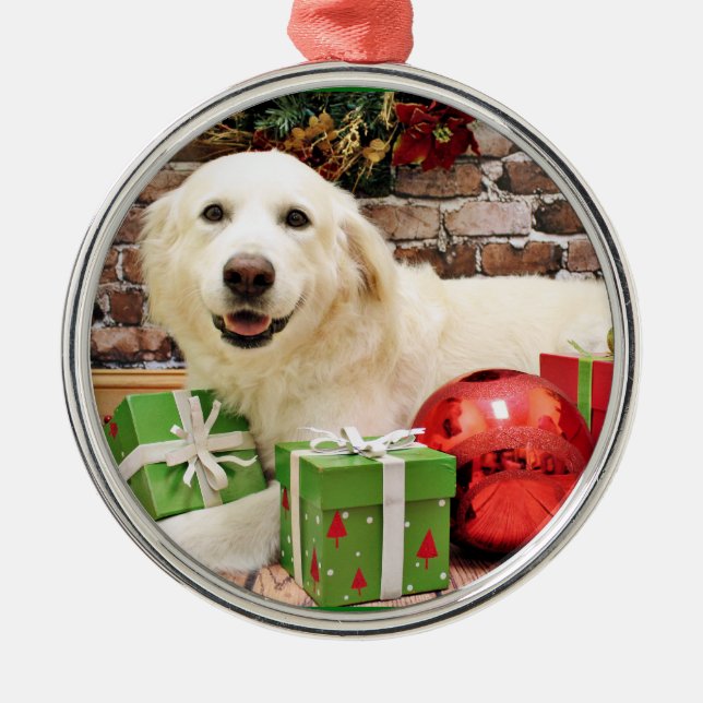 Christmas - Great Pyrenees Labrador X - Ginny Metal Tree Decoration (Front)